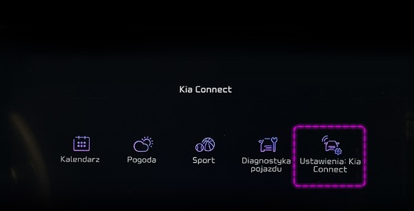 Kia Connect aktywacja w samochodzie - krok 3